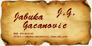 Jabuka Gačanović vizit kartica